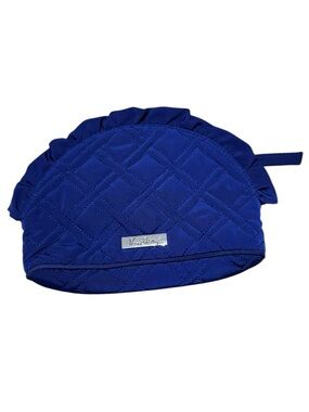 Vera Bradley Quilted Ruffle Cosmetic Pouch in Royal Blue